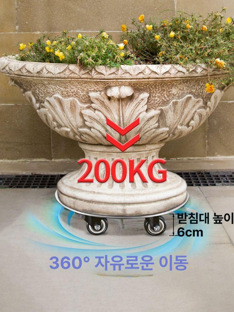튼튼한 화분받침대 바퀴 트레이 스테인레스 거치대 휠 물받침 지름 플라스틱 - 상세 이미지 3