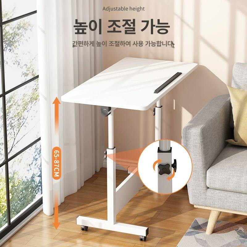 바퀴달린 간이식탁 공간 라운드 원형테이블 직경 높이 확장형 주방 다용도 - 상세 이미지 2