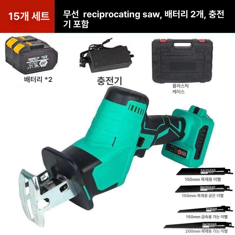 무선 전동 휴대용 톱 절단기 배터리식 수동 절삭 공구 커터 철근 목재용 - 상세 이미지 4