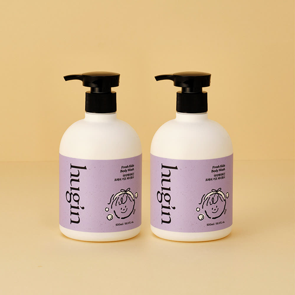 허긴 프레쉬 대용량 키즈 바디워시 500ml+500ml 어린이용워시 유아용 저자극 - 상품 이미지