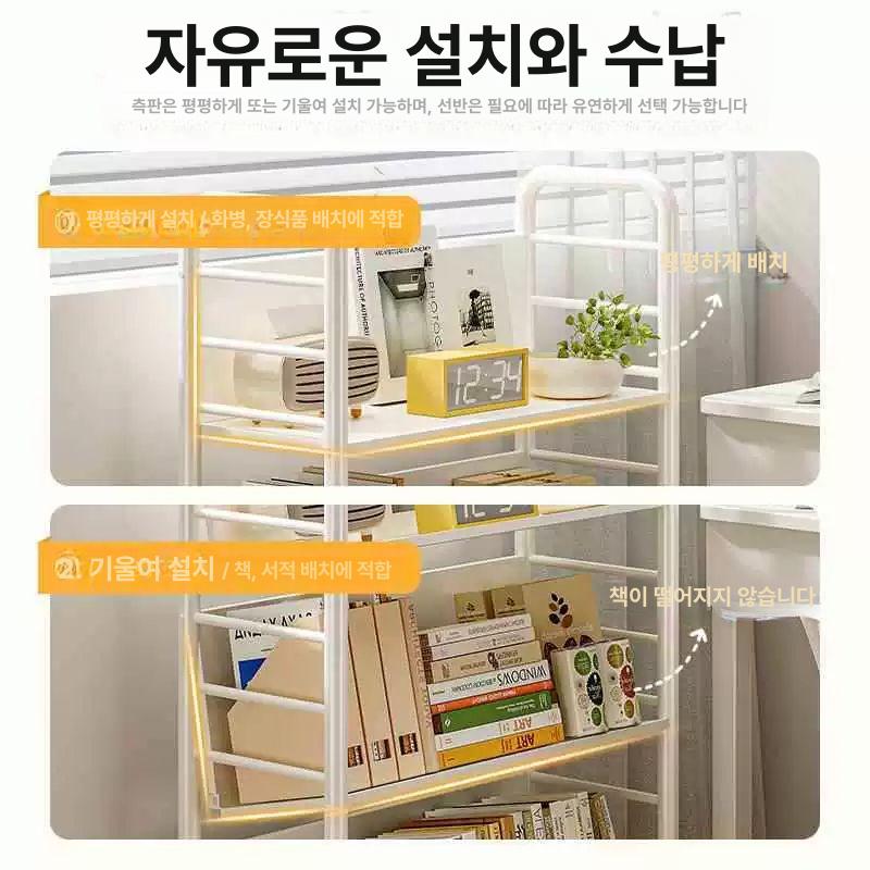 이동식 책꽂이 북트롤리 웨건 바퀴달린 책트롤리 책선반 수납 - 상세 이미지 2
