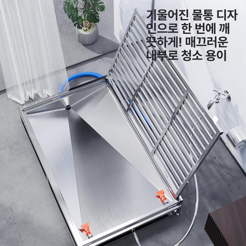 대형견 배변판 스텐 직배수 배변패드 수세식 애견 반려동물 변기 훈련 소변매트 - 상세 이미지 2