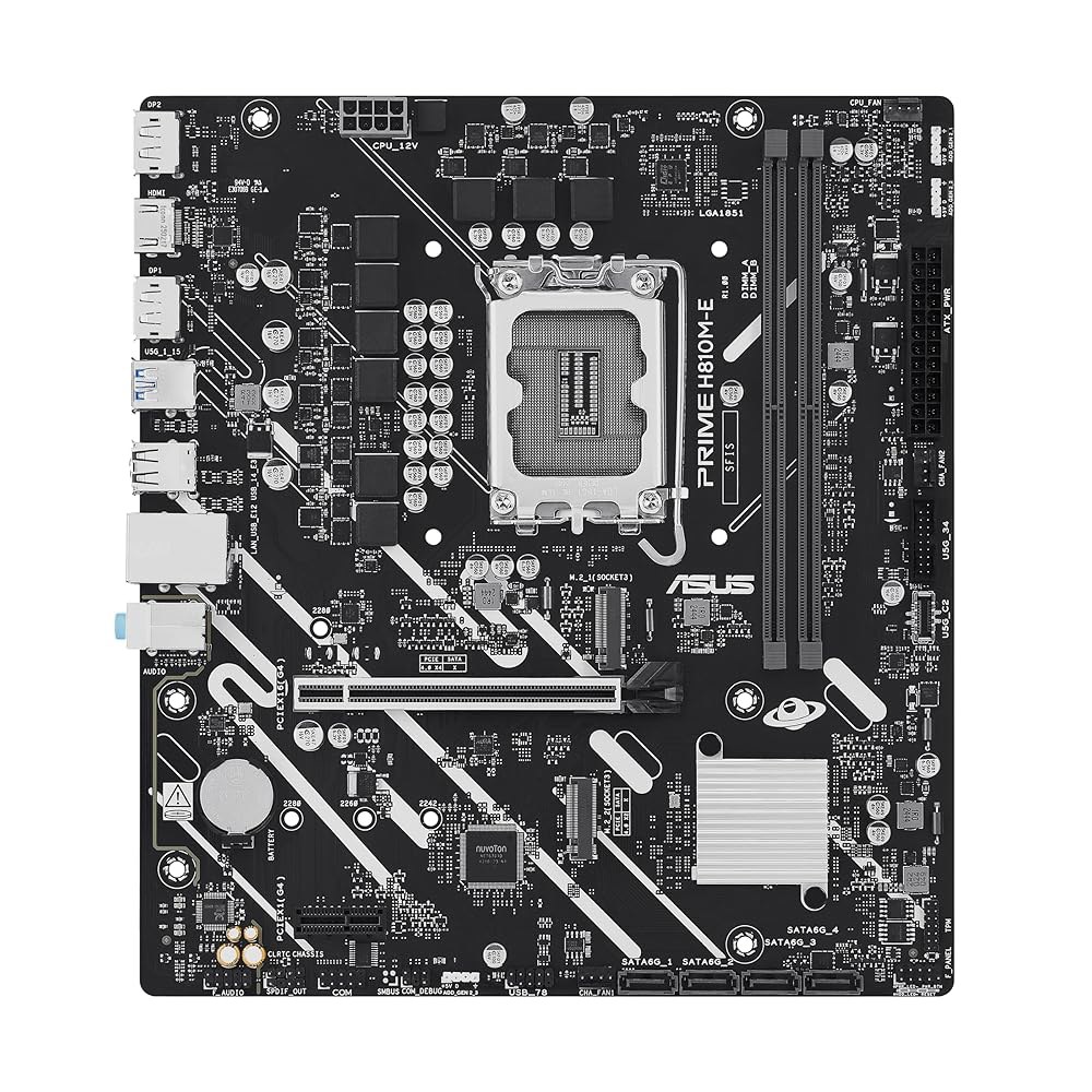 ASUS Prime H810M-E-CSM 인텔 H810 mATX 1G Center PCIe USB 지원 LAN, 3.2, Express 4.0, 지원, 1851, DDR5, CSM - 상세 이미지 2