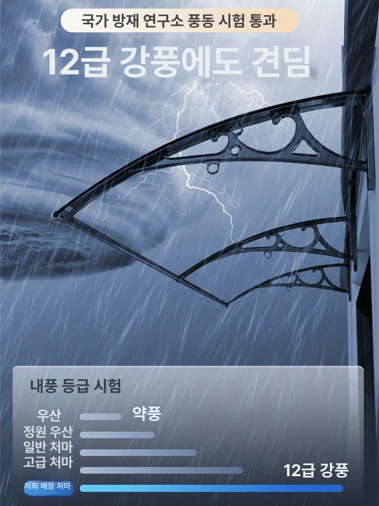 방수 차양막 테라스 비가림막 농막주택 햇빛차단 실외용 알루미늄 가림장 - 상세 이미지 3