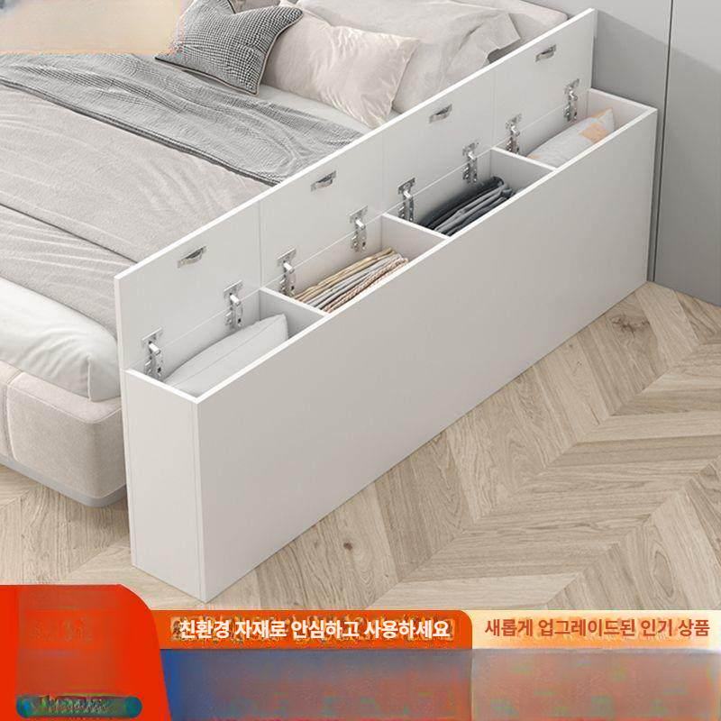 침대틈새수납장 원목 슬림형 거실 안방 침실 좁은공간 다용도 선반 인테리어 수납 - 상세 이미지 2