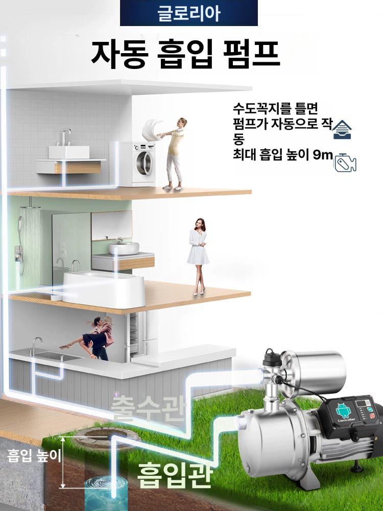 자흡식 수중펌프 지하수 농업용 우물 급수 정원 분수 관개 양수기 워터펌프 - 상세 이미지 5