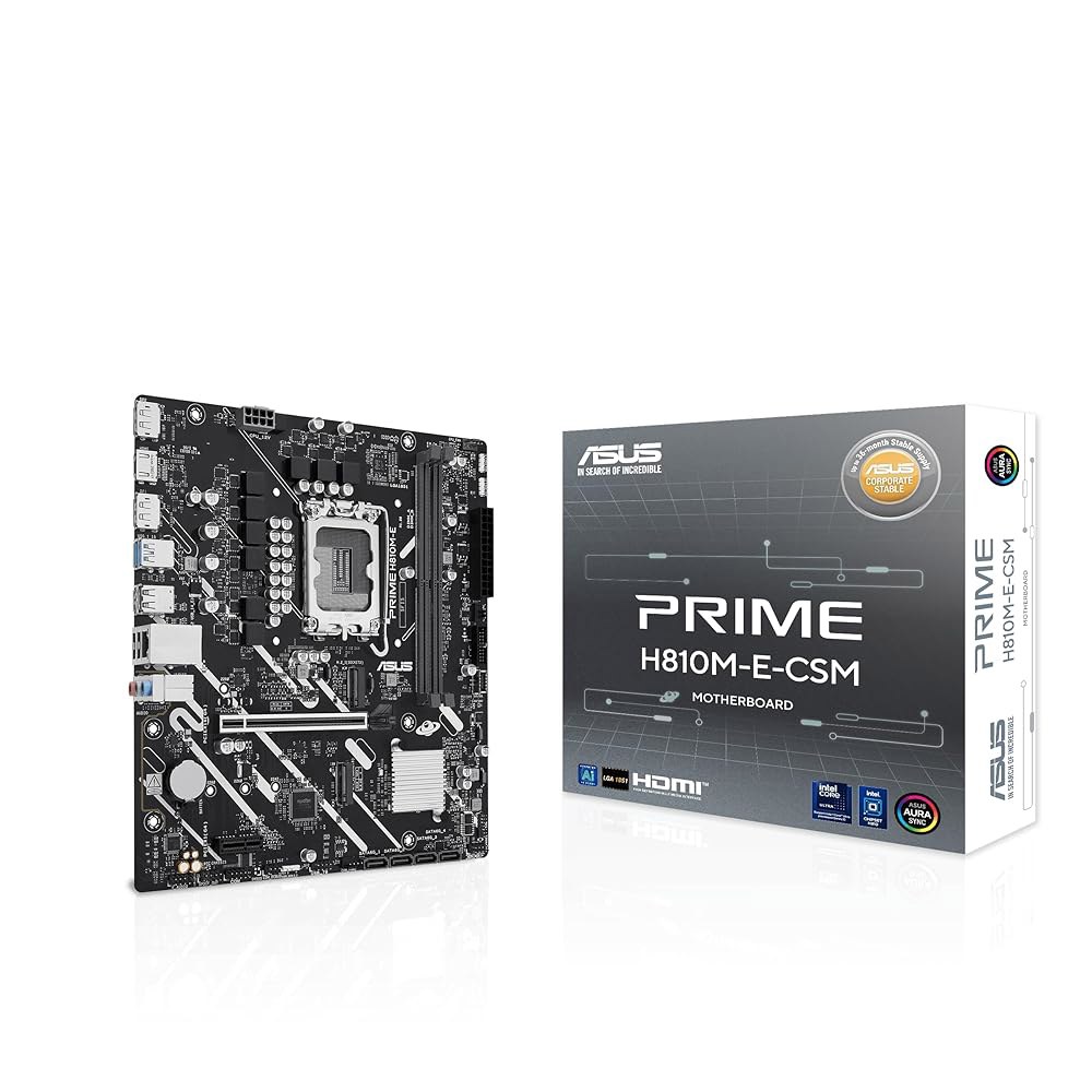 ASUS Prime H810M-E-CSM 인텔 H810 mATX 1G Center PCIe USB 지원 LAN, 3.2, Express 4.0, 지원, 1851, DDR5, CSM - 상품 이미지