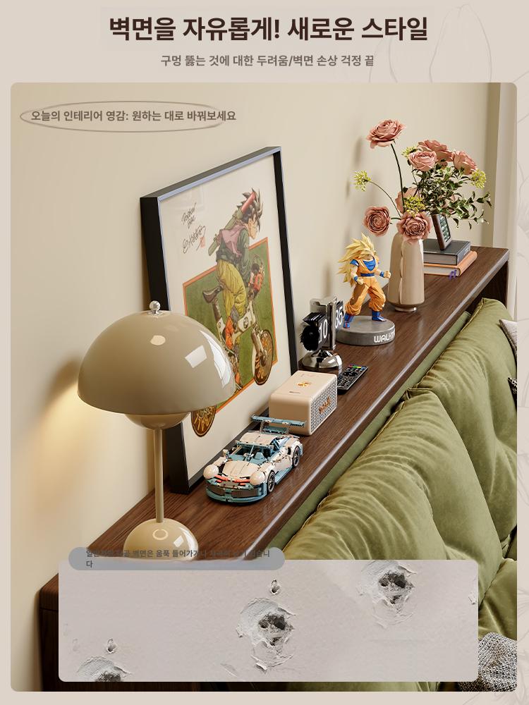 소파 틈새 수납 선반 침대 옆 좁은 공간 활용 원목 책장 거실 수납장 - 상세 이미지 3