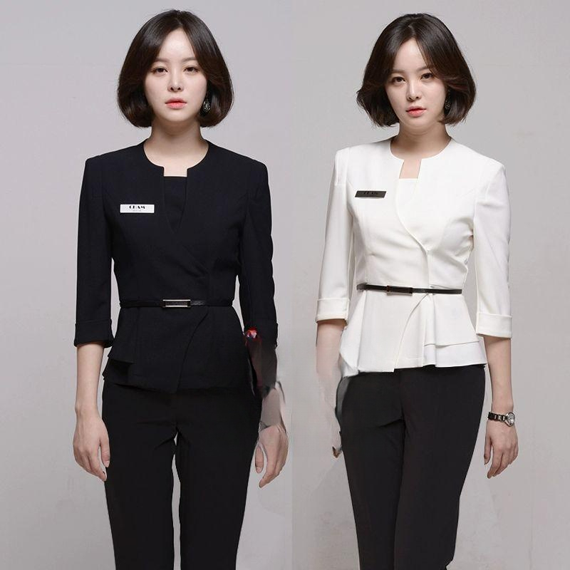 사무직 유니폼 상의 근무복 코디네이터 병원 비서 미용 매니저 면접 오피스 정장 - 상품 이미지