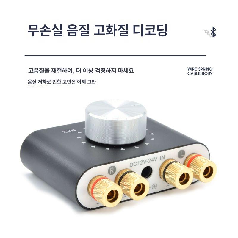 휴대용 미니 오디오 앰프 12V 24V 겸용 저음왜곡 없는 경량 스피커 증폭기 - 상세 이미지 3