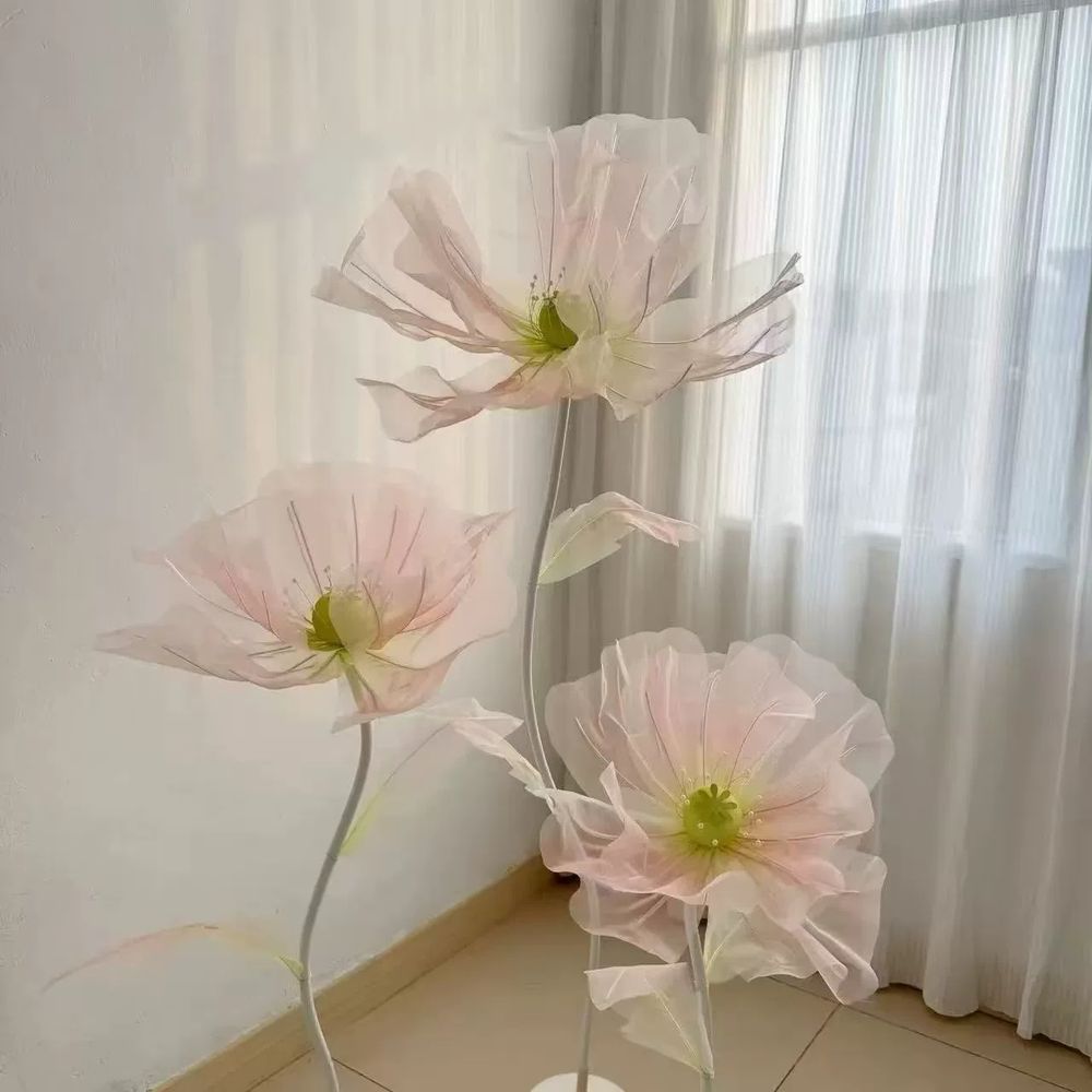 대형 실크플라워 포토존 행사 입체 꽃장식 투톤 웨딩촬영 실크자이언트플라워 결혼식 - 상세 이미지 3
