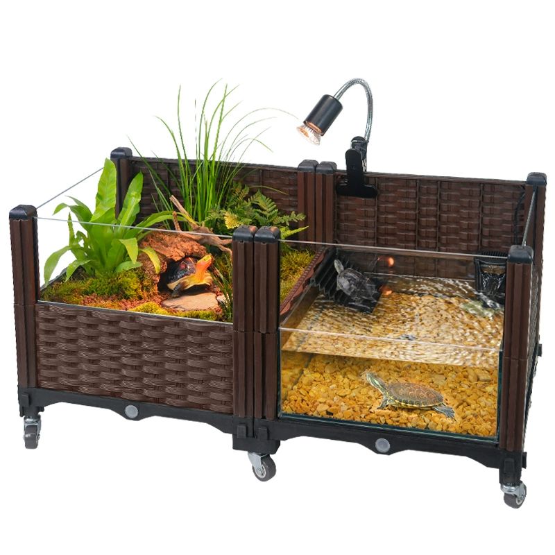 반수생 거북이 사육장 대형 은신처 수조 여과 필터 반려동물 서식지 풀장 - 상품 이미지