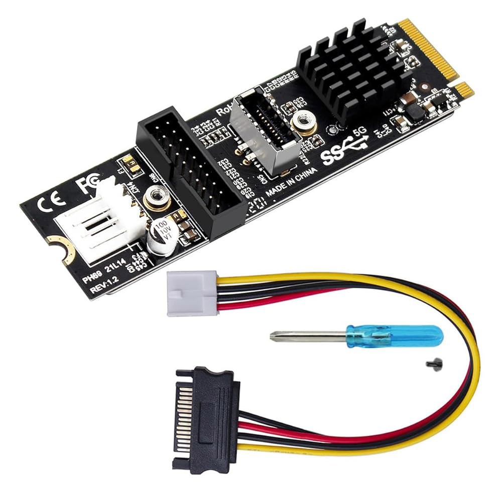 Card 5Gbps Type-E USB 3.1 전면 익스프레스 2.0 어댑터, 마더보드용 NVME M-Key 패널 to NGFF 소켓 카드 - 상품 이미지