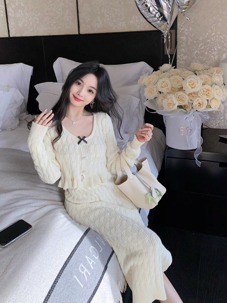 신제품 사교계 2023년 길이 패셔너블한 투피스 투피스세트 세트 여성 스커트 여름 반팔 - 상세 이미지 4