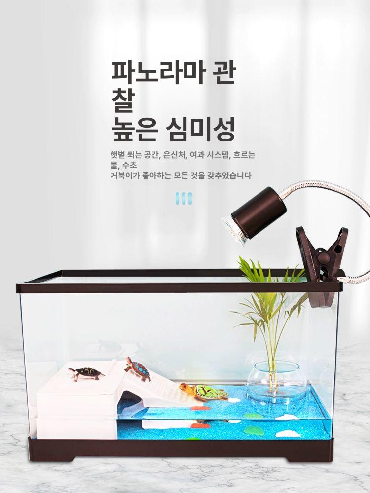 아크릴 거북이 어항 오픈형 수조 키우기 거북이어항 물고기 하우스 거북이수조 - 상세 이미지 5