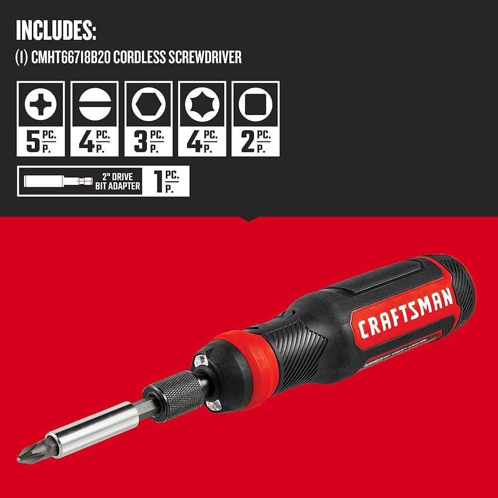장인 4V 전기 드라이버 세트, 300RPM, 마이크로 USB 충전 포트, 3단 배터리 표시기(CMHT66718B20) - 상세 이미지 3
