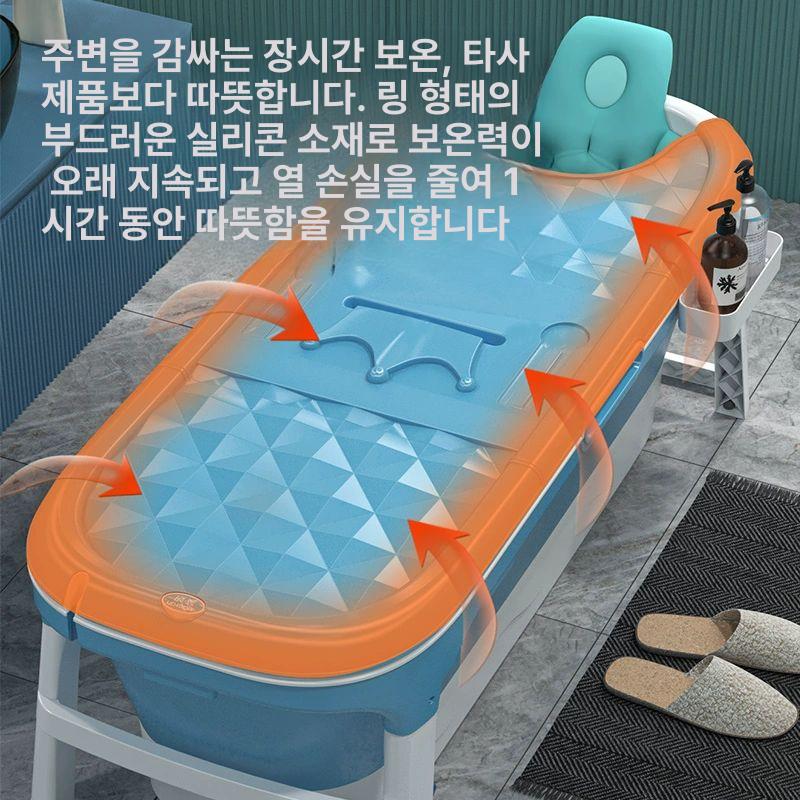 대형견 목욕통 접이식 반려동물 욕조 캠핑 야외용 플라스틱 대용량 펫 스파 목욕 용품 - 상세 이미지 2