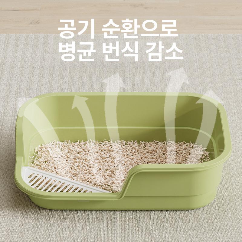 낮은 고양이화장실 배변용 반려묘 대형 미니멀 밀폐형 개방형 - 상세 이미지 3