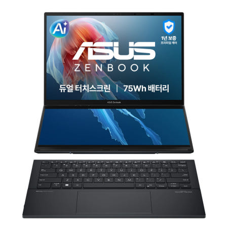 ASUS 젠북 듀오 UX8406CA-QL431W Win11 인텔 Ultra9 32GB 1TB 듀얼 모니터 터치 노트북 DERW