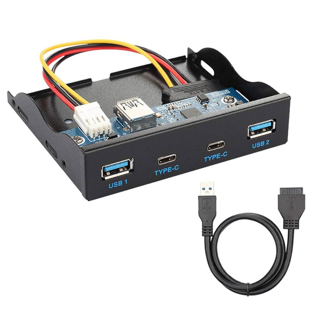 CY USB-C 및 USB 3.0 HUB 마더보드 4 패널 전면 포트 커넥터 베이용 3.5인치 케이블 20핀 - 플로피 20Pin Floppy Bay 102MM - 상품 이미지