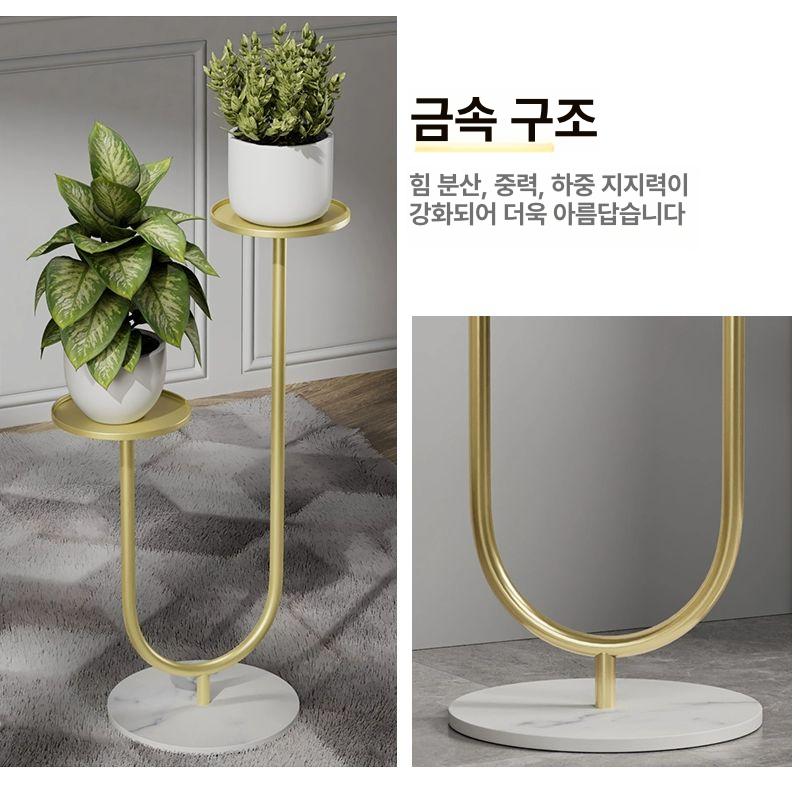 거실화분 정리대 베란다 진열대 선반 받침대 꽃선반 원목 화분 거실 다이 화분받침대 이동식 - 상세 이미지 2