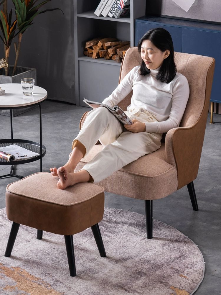 1인 안락의자 북유럽 감성 싱글 소파 고급스러운 독서용 안방 거실 라운지 체어 - 상세 이미지 2