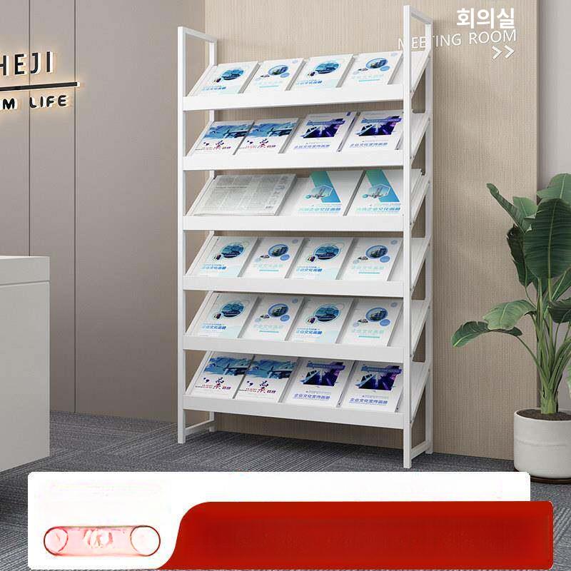 아치형 서가 브로셔 신문 잡지랙 꽂이 북선반 북스탠드 수납 전시대 원목매거진랙 - 상세 이미지 2
