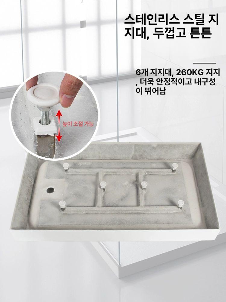 방수 배수구 캠핑카 화장실 바닥 모서리 샤워장 욕실용 드레인 사각 트레이 사각형 - 상세 이미지 3