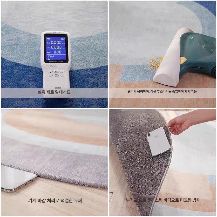 8볼 원형러그 바닥 소음방지 카펫 거실러그 검정 소프트 부드러운 극세사 원형카페트 - 상세 이미지 4