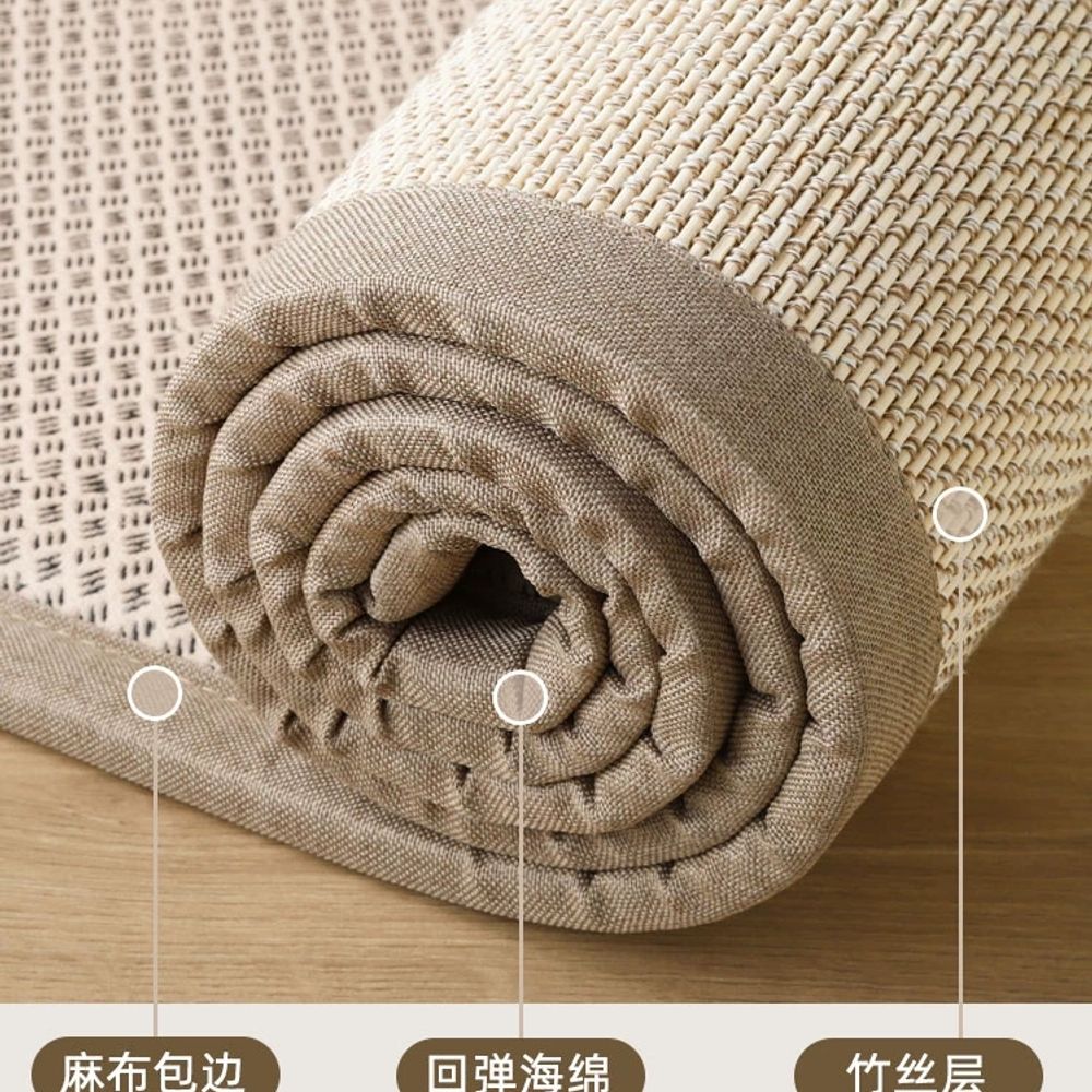 다다미 대나무돗자리 카펫 여름카페트 두께 거실 깔개 탄화 가장자리 대자리 왕골 이미지 6