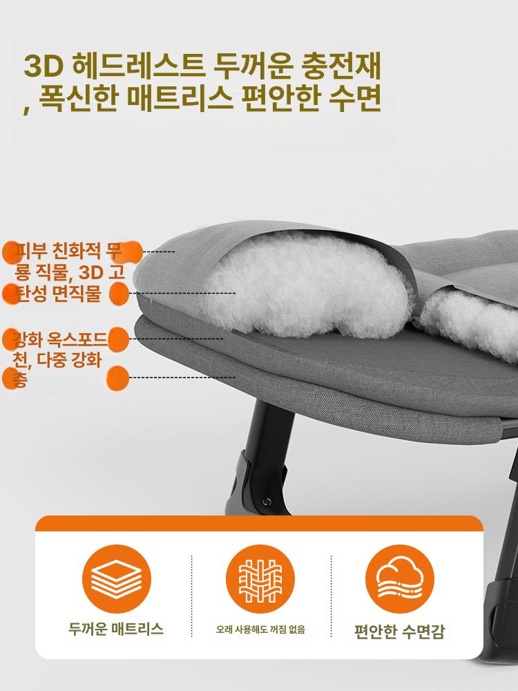 접이식 사무실침대 싱글 가정용 낮잠용 원룸 공간활용 병원 편안한 캠핑 자취방 보조 - 상세 이미지 3