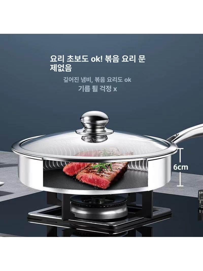 스텐 무코팅 비점착 가정용 멀티팬 후라이팬 양식팬 볶음팬 에그팬 다용도팬 - 상세 이미지 2