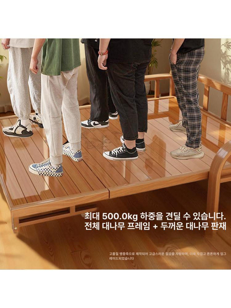 싱글 원목 수납침대 확장형 접이식 1인용 침대 원룸 공간활용 평상형 침구 - 상세 이미지 4