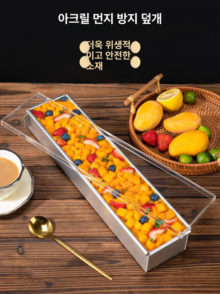 티라미수 몰드 직사각형 분리칸 케이크틀 가정용 업소용 베이킹 도구 세트 뚜껑 스푼 커터 포함 - 상세 이미지 4