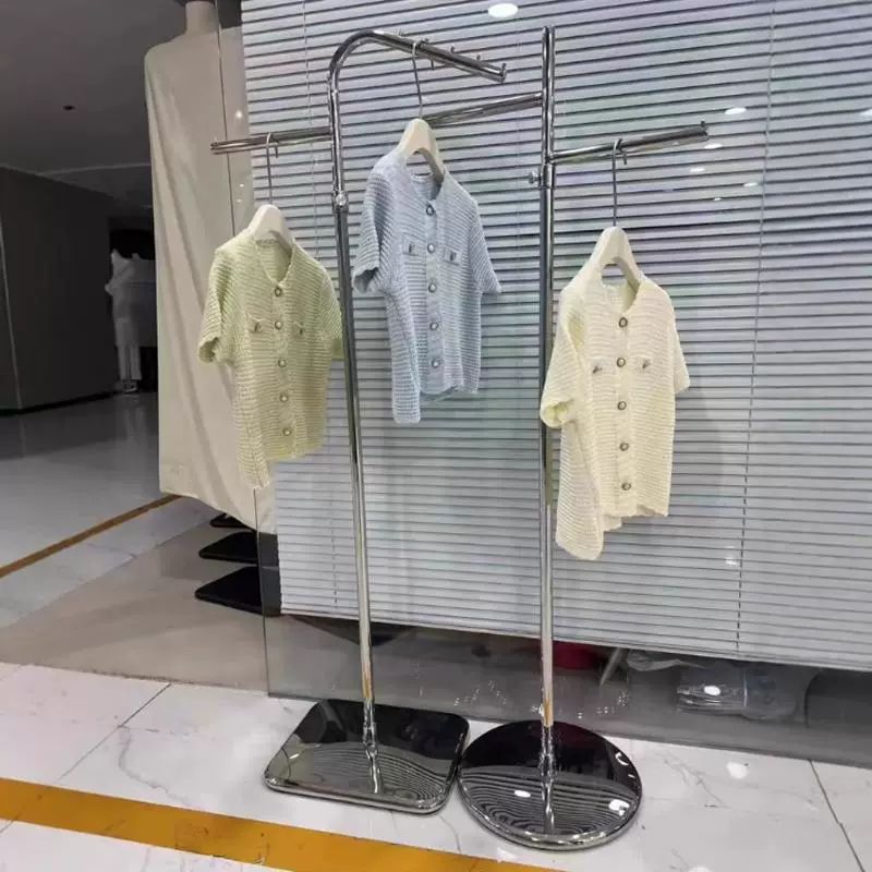 의류스탠드 옷걸이 이동식 쇼룸 매장용 받침대 경사봉 파이프 디스플레이 거치대 - 상세 이미지 2