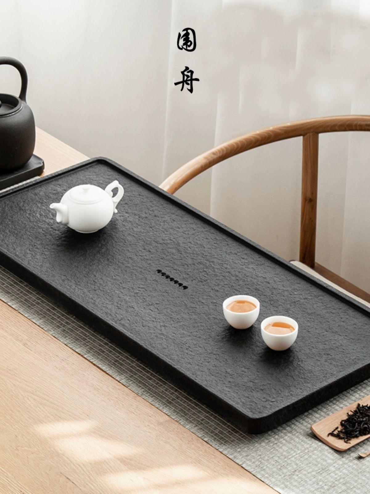 전통 퇴수기 다탁 차반 다기트레이 다판 받침대 원형 배수차탁 천연석재 천연스톤 - 상세 이미지 2
