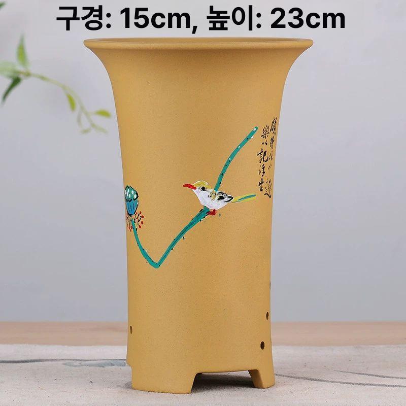 군자란 화분 옹기 토기 대형 빈티지 화기 향로 꽃꽂이 수경재배 인테리어 - 상세 이미지 3