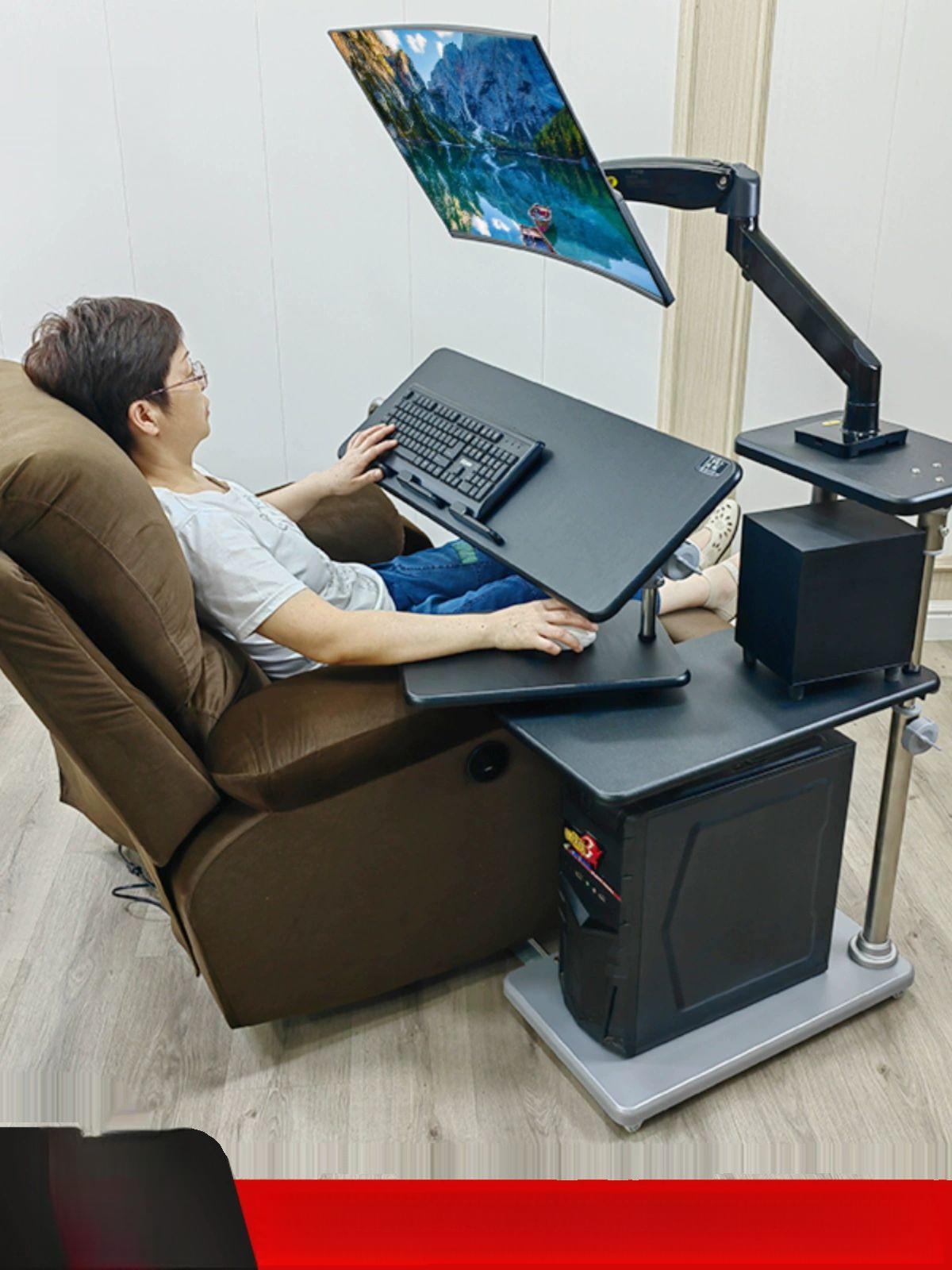 누워서하는 컴퓨터 각도조절 브래킷 기계식 왼쪽 리프팅 노트북 오른쪽 모션데스크 - 상세 이미지 2