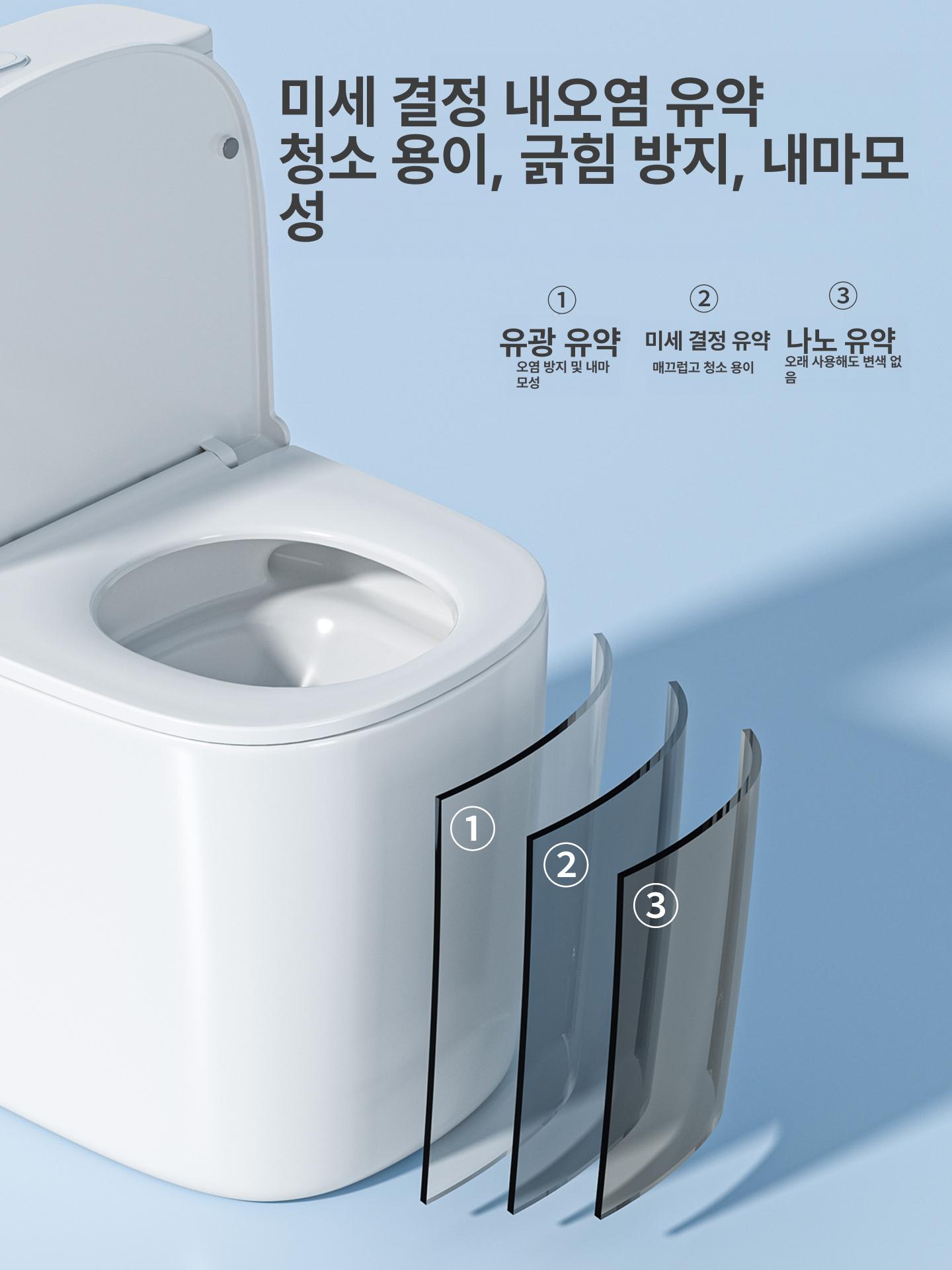 소형 양변기 원룸 아파트 화장실 화이트 컬러 레트로 클래식 스타일 - 상세 이미지 5