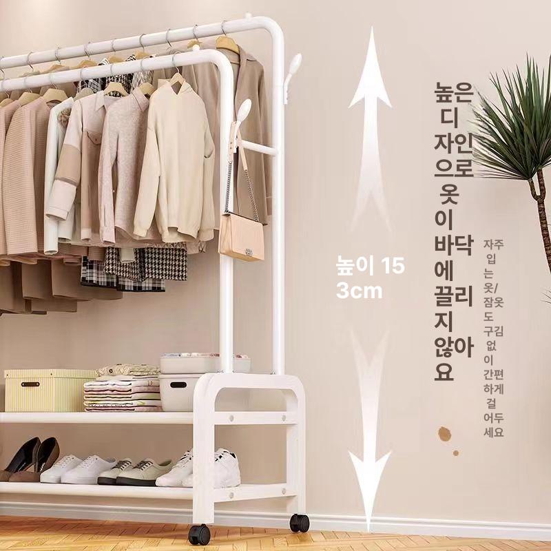 블랙 수납 철제행거 시스템행거 이동식행거 왕자행거 옷가게 옷걸이행거 매대 바퀴 - 상세 이미지 3