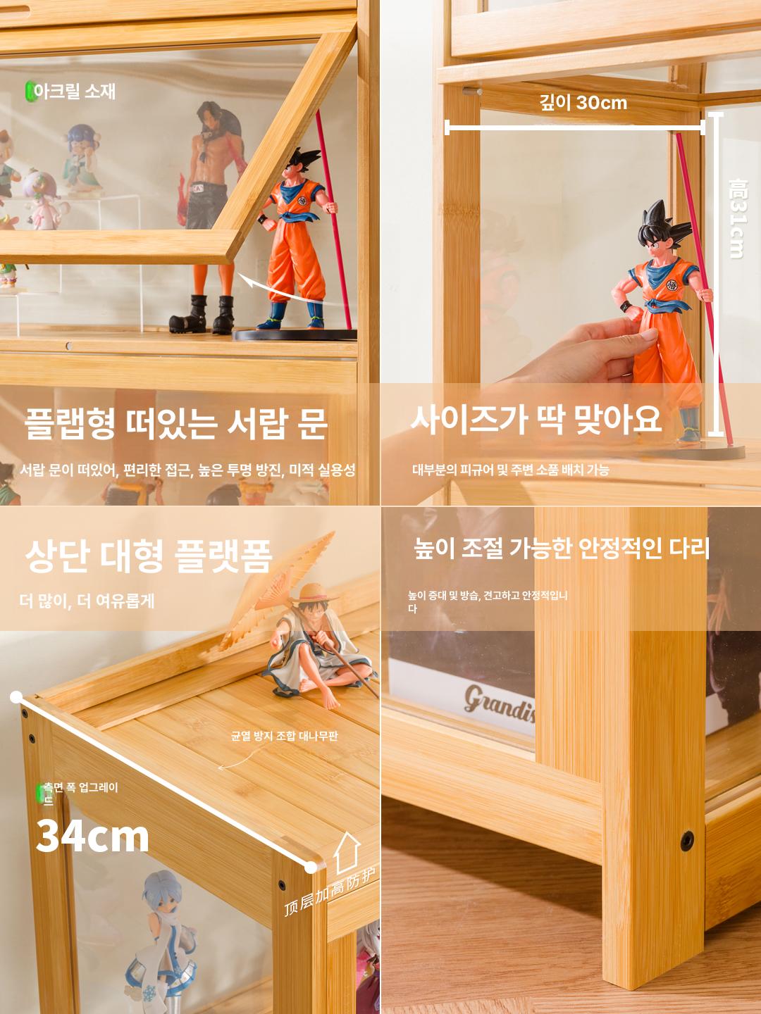 건담 피규어 전시 수납함 LED 조명 아크릴 진열장 소형 보관 정리 박스 - 상세 이미지 5