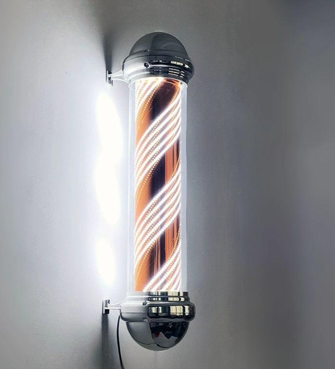 미용실 네온 간판 LED 조명 입간판 헤어샵 매장 장식 회전 조명판 안내 사인 - 상품 이미지