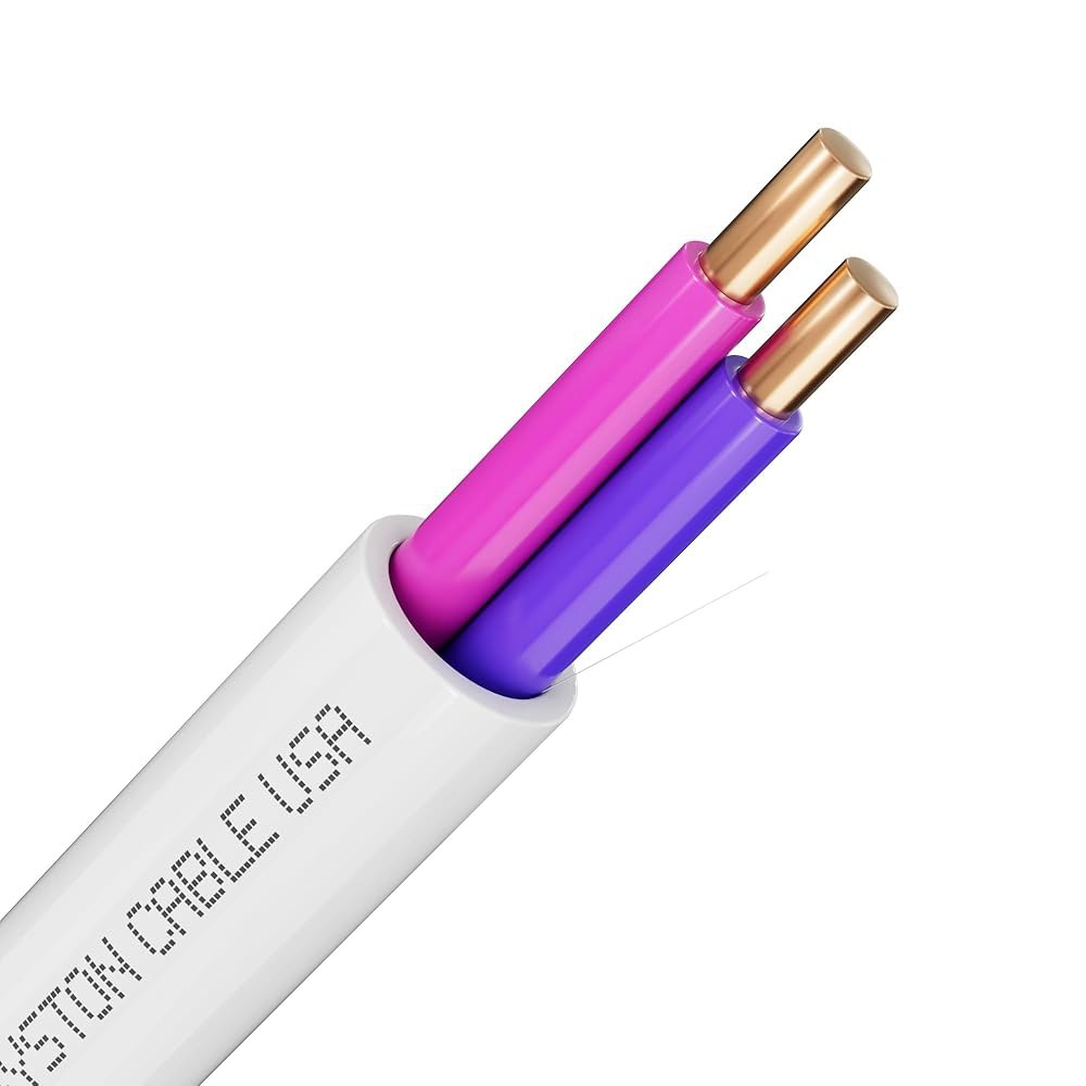 Syston 케이블 기술 16/2 LED 조명 디머 디밍 제어 와이어 케이블, 16 AWG 2 도체 솔리드 베어 구리 무차폐 플레넘 등급 CMP CL3P FT6, 밸러스트 배선 - 상세 이미지 2