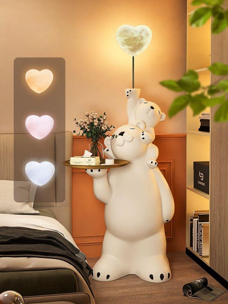 북극곰 사이드테이블 캐릭터 거실 침실 소파옆 협탁 트레이 장식용 장식품 간이 - 상세 이미지 4