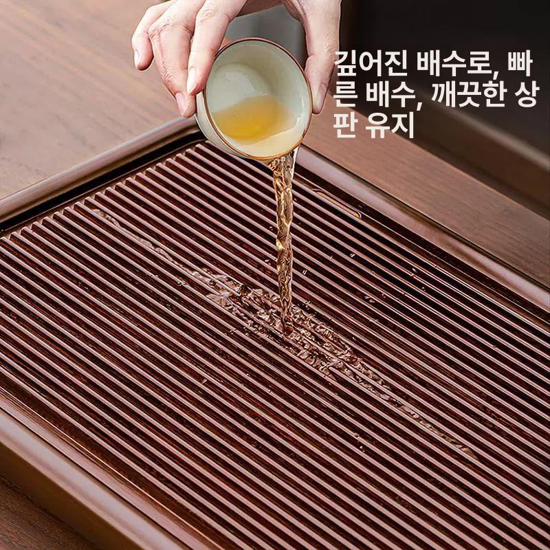 보이차 차반 고급 대나무 전목 배색 쟁반 다관 받침 찻잔 세트 차상 - 상세 이미지 2