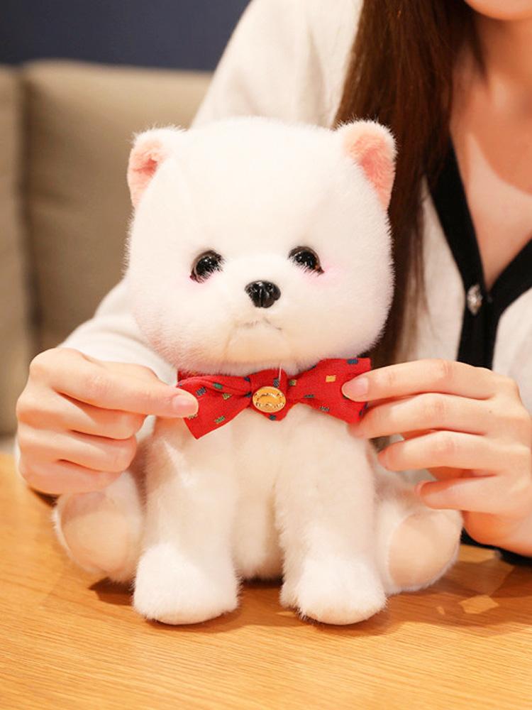 인형 포메인형 귀여운 봉제 강아지 흰색 미니 포메라니안 진짜같은강아지인형 - 상세 이미지 4