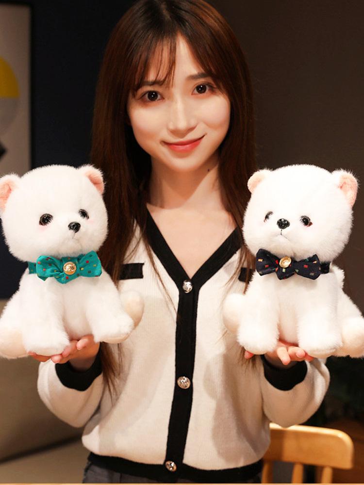 인형 포메인형 귀여운 봉제 강아지 흰색 미니 포메라니안 진짜같은강아지인형 - 상세 이미지 5