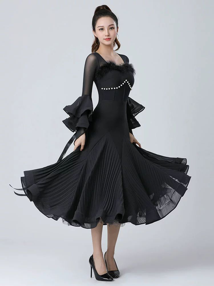 여성 라틴댄스복 살사 스포츠댄스의상 무대공연복 경연의류 사교춤복 - 상세 이미지 3