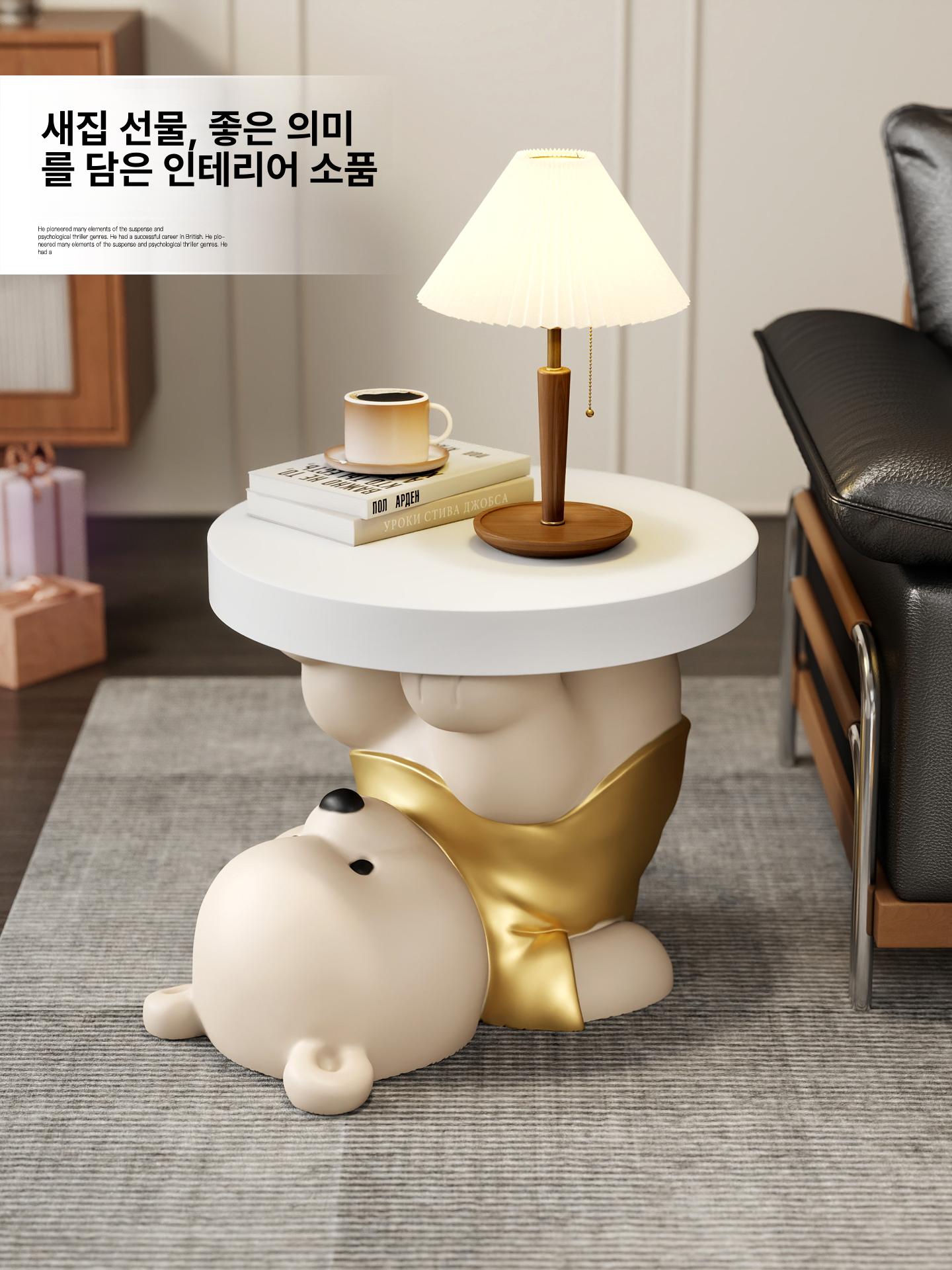 베어 사이드테이블 곰돌이 협탁 인형테이블 아이템 소품 캐릭터가구 미니어처 - 상세 이미지 5