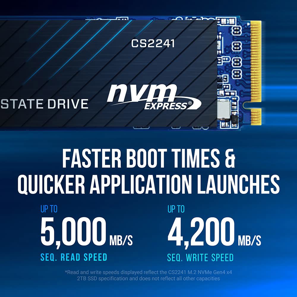 PNY CS2241 500GB M.2 NVMe Gen4 x 4 내장 솔리드 스테이트 드라이브(SSD) - M280CS2241-500-RB 500GB SSD - 상세 이미지 3